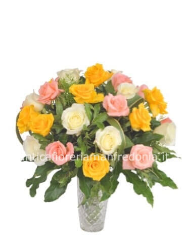 Bouquet di rose colori assortiti.